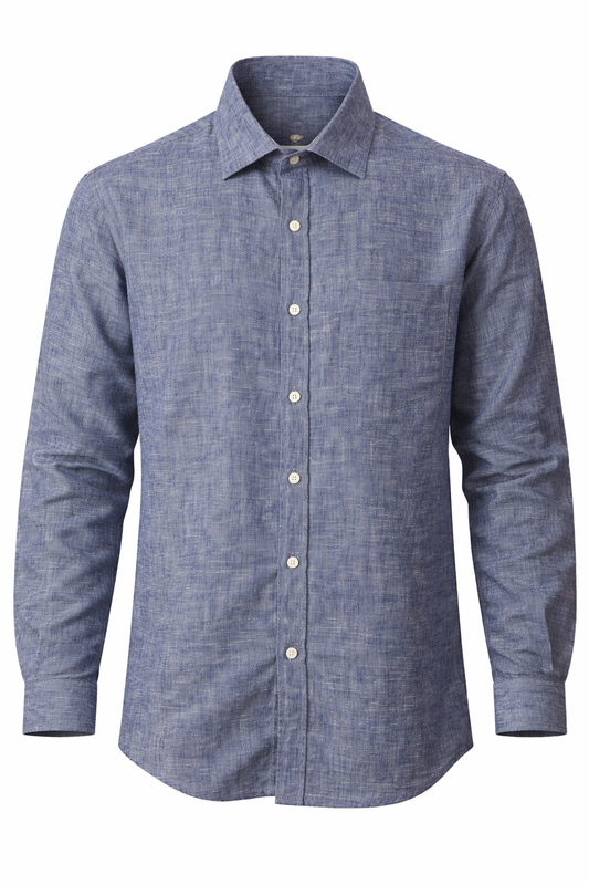 Men’s Linen Shirt - Dusty Steel Blue