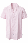 Men’s Linen Shirt - Blush Pink (Striped)