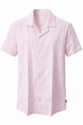 Men’s Linen Shirt - Blush Pink (Striped)