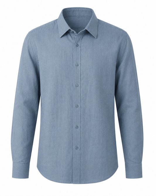 Arctic Sky Pure Linen Shirt