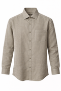 Men's Linen Shirt - Warm Taupe Beige