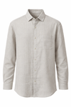 Men's Linen Shirt - Linen Sand Stripe Classic