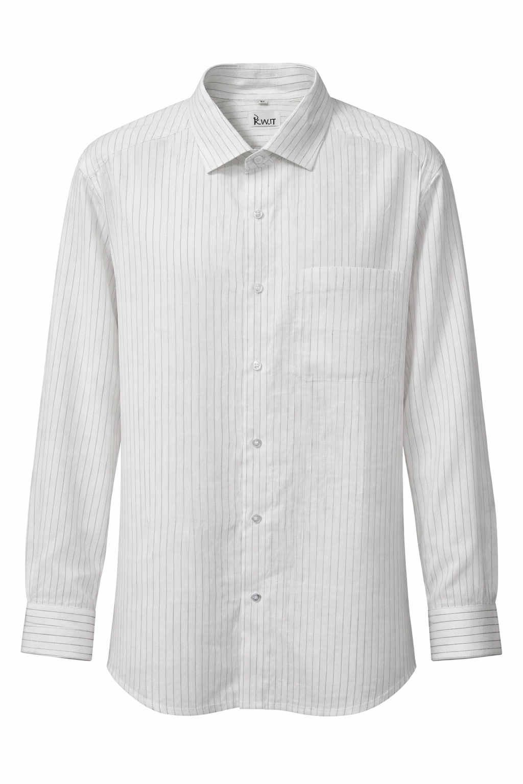 Men's Linen Shirt - Frost White Pinstripe