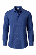 Men's Linen Shirt - Royal Blue Stripe