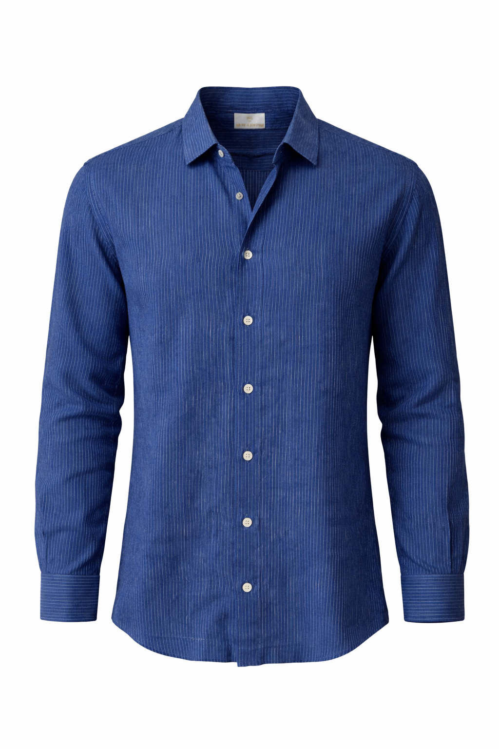 Men's Linen Shirt - Royal Blue Stripe