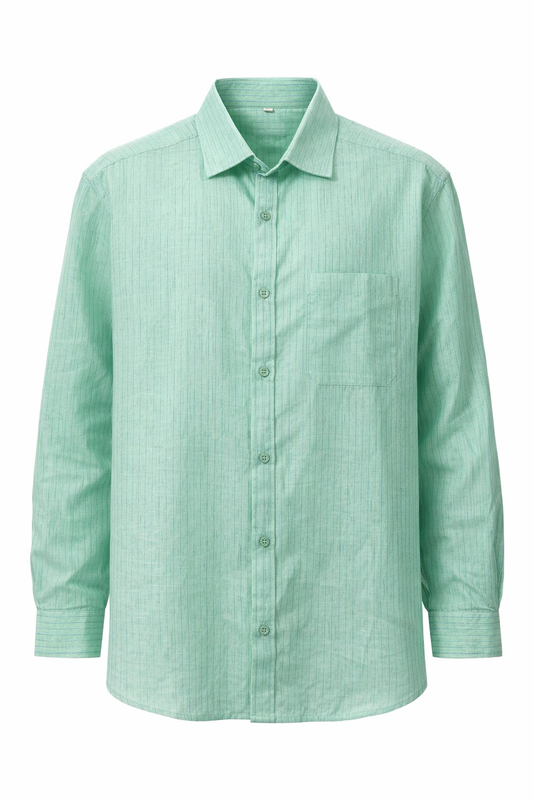 Men's Linen Shirt - Mint Green