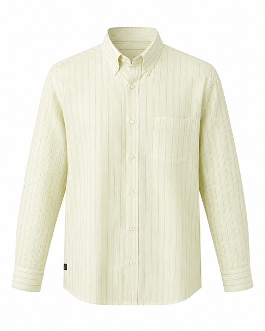 Ivory Cream Stripe 60 Lea Linen Shirt