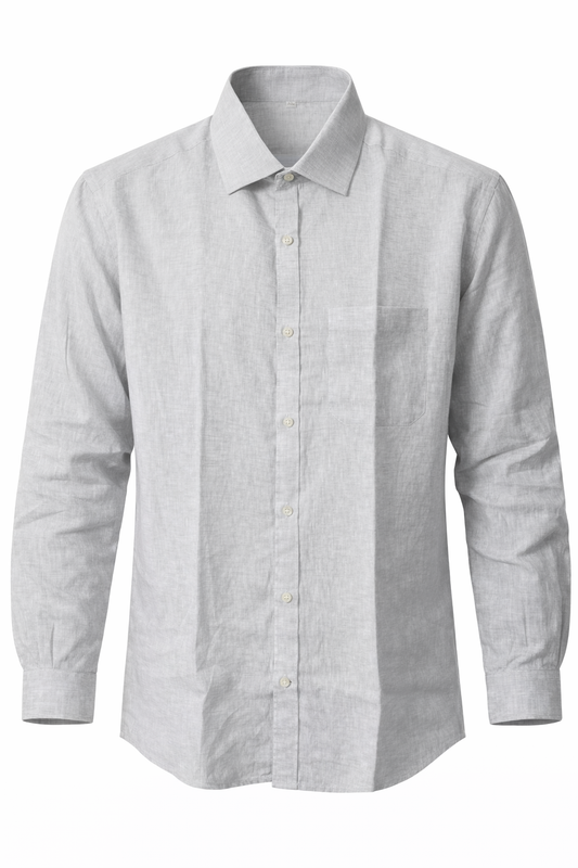 Men’s Linen Shirt - Light Ash Grey
