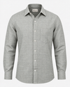 KWIT Pure Linen Shirt - Stone Grey Windowpane