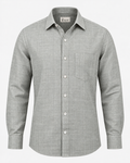 KWIT Pure Linen Shirt - Stone Grey Windowpane
