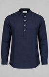 KWIT Pure Linen Shirt  -Navy Blue