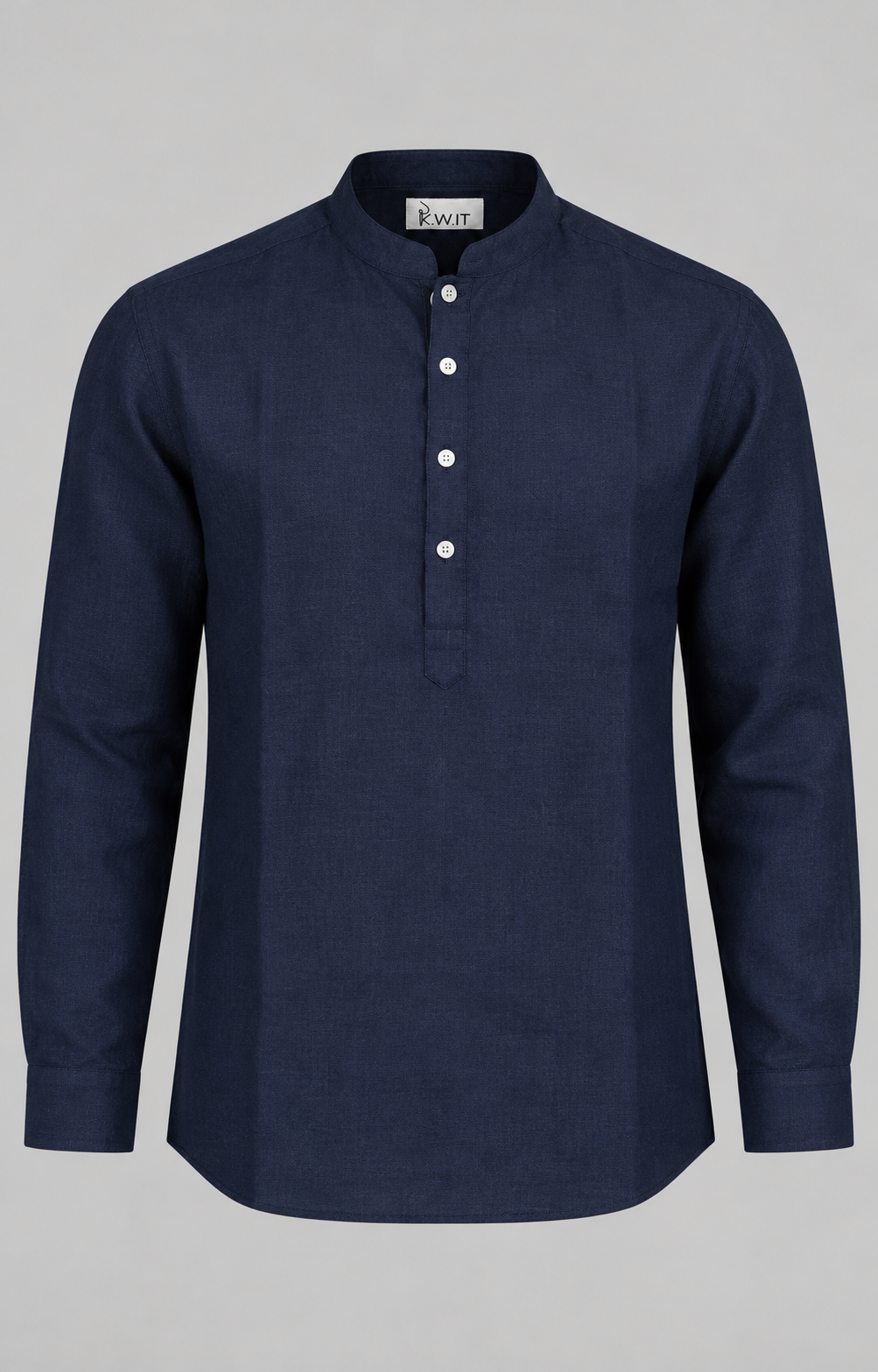 KWIT Pure Linen Shirt  -Navy Blue