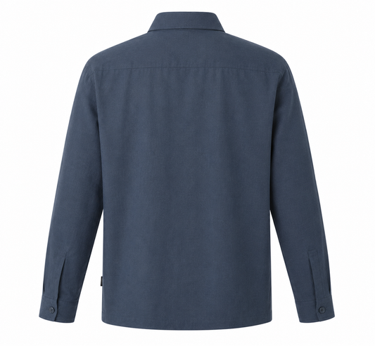 Steel Blue Zip Cotton Overshirt