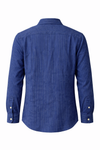Men's Linen Shirt - Royal Blue Stripe