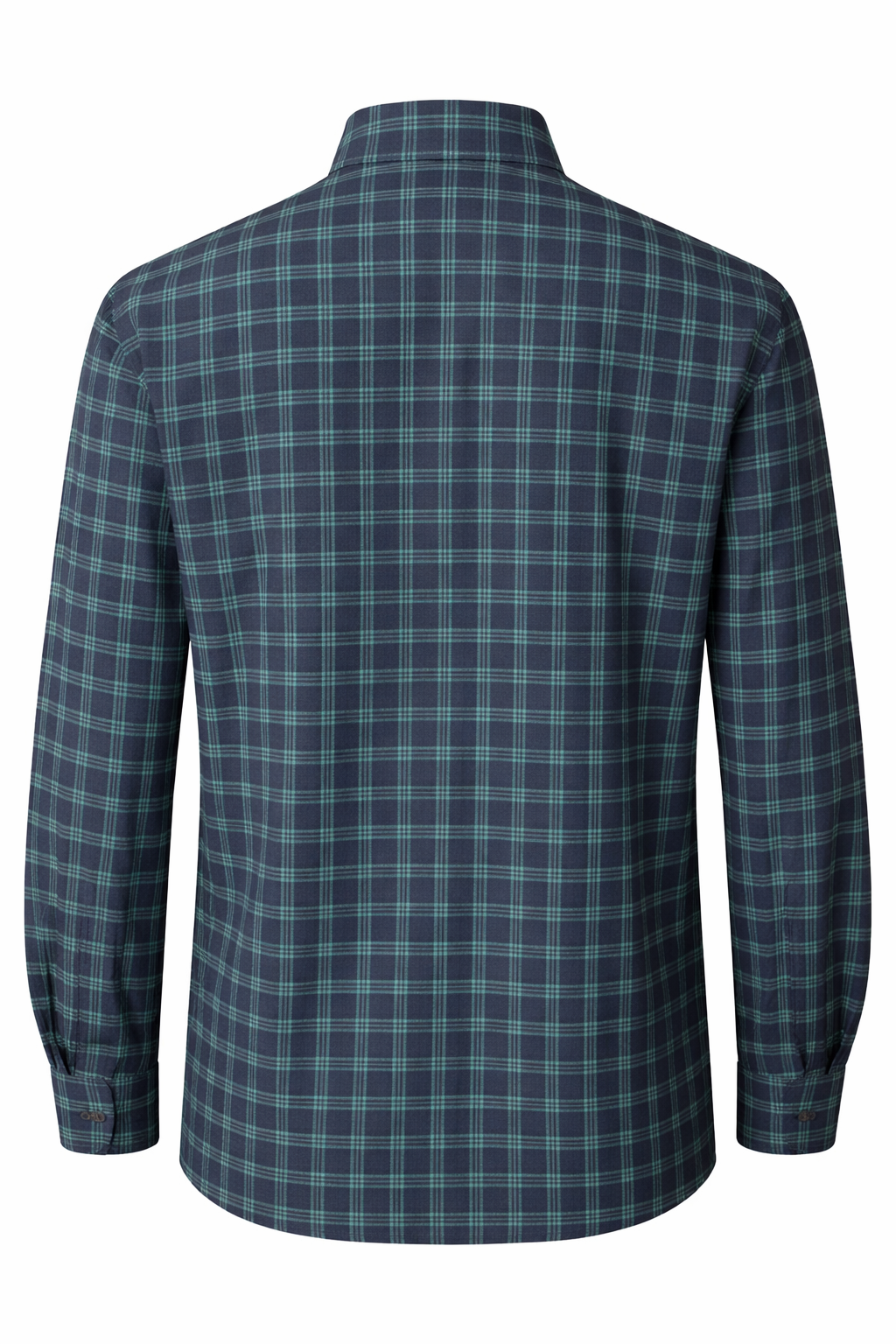 Men's Linen Shirt - Midnight Teal Plaid