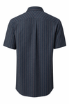 Men's Jute fabric shirt - Slate Black with Fine Stripes