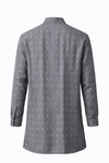 Men's Linen Kurta - Charcoal Grey (Textured)