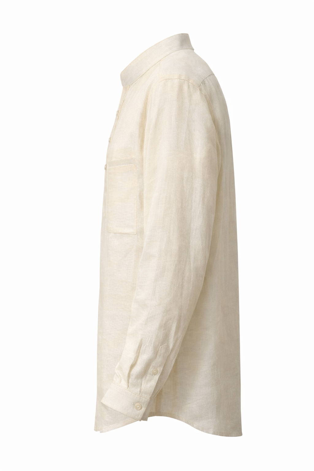 Men's Jute fabric Shirt - Soft Ivory Beige