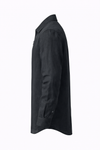 Men's Linen Shirt - Jet Black Zip Collar