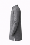 Men's Linen Kurta - Charcoal Grey (Textured)
