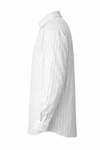Men's Linen Shirt - Off White with Subtle Grey Stripes