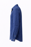 Men's Linen Shirt - Royal Blue Stripe