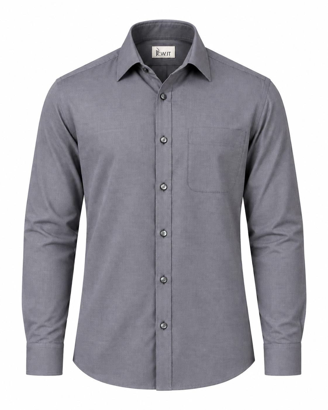 KWIT Mixed Linen Shirt - Slate Grey