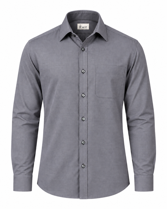 KWIT Mixed Linen Shirt - Slate Grey