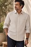 KWIT Pure Linen - Beige and White Stripe