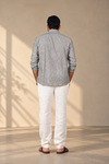 KWIT Pure Linen Shirt  - Grey Pinstripe
