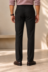 Black Pure Cotton Twill Trousers