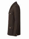 KWIT Pure Linen Safari Jacket - Dark Brown
