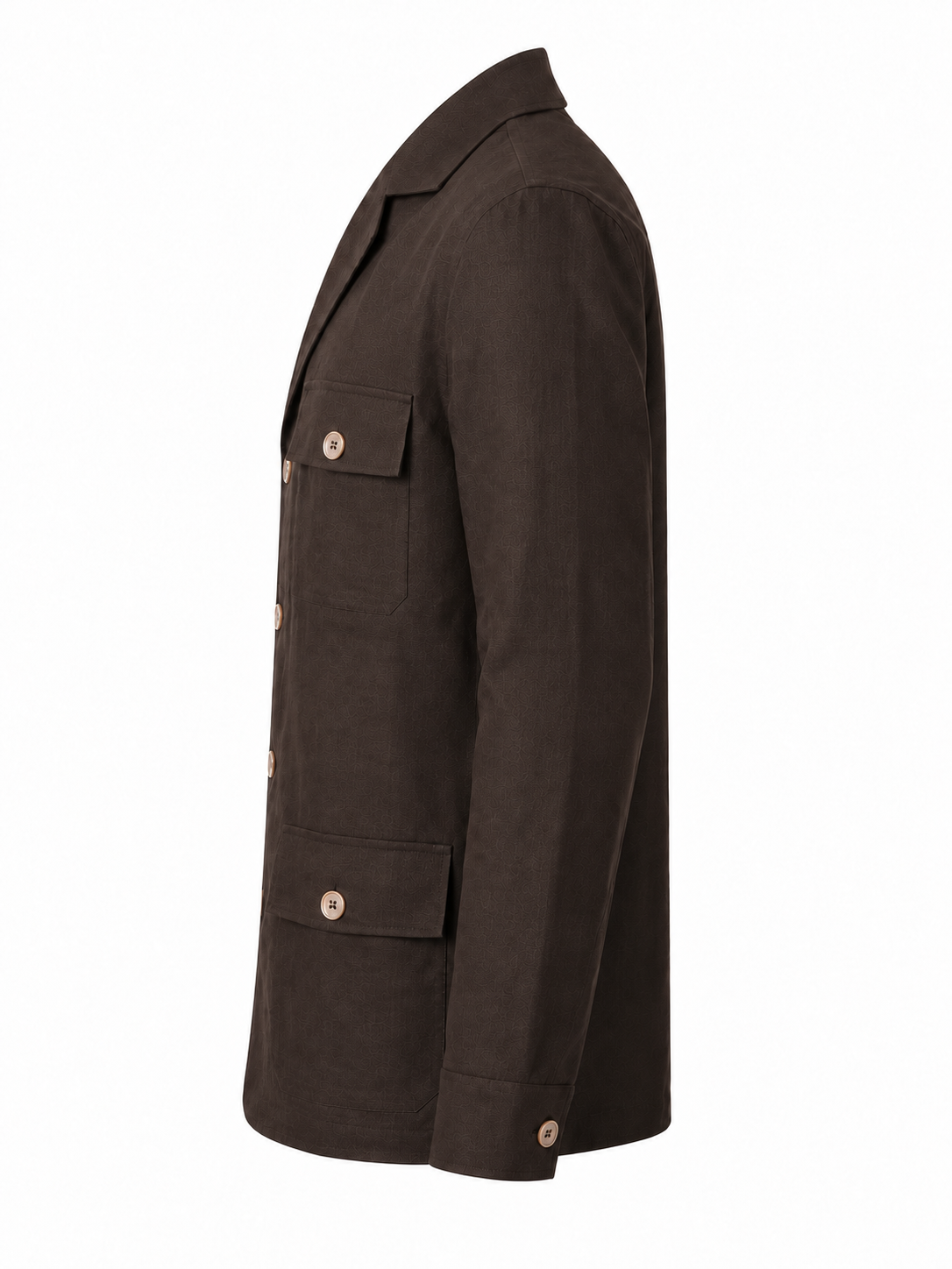 KWIT Pure Linen Safari Jacket - Dark Brown