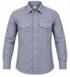 Silver Mist Dual-Pocket Cotton Shirt