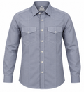 Silver Mist Dual-Pocket Cotton Shirt