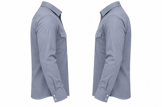 Silver Mist Dual-Pocket Cotton Shirt