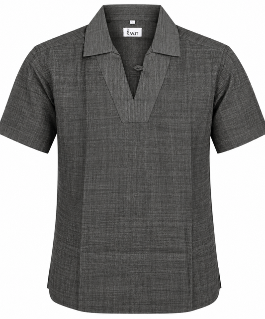 KWIT Handloom Cotton Shirt - Charcoal Grey