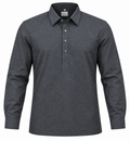 Graphite Grey Cotton Half-Placket Shirt