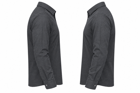 Graphite Grey Cotton Half-Placket Shirt