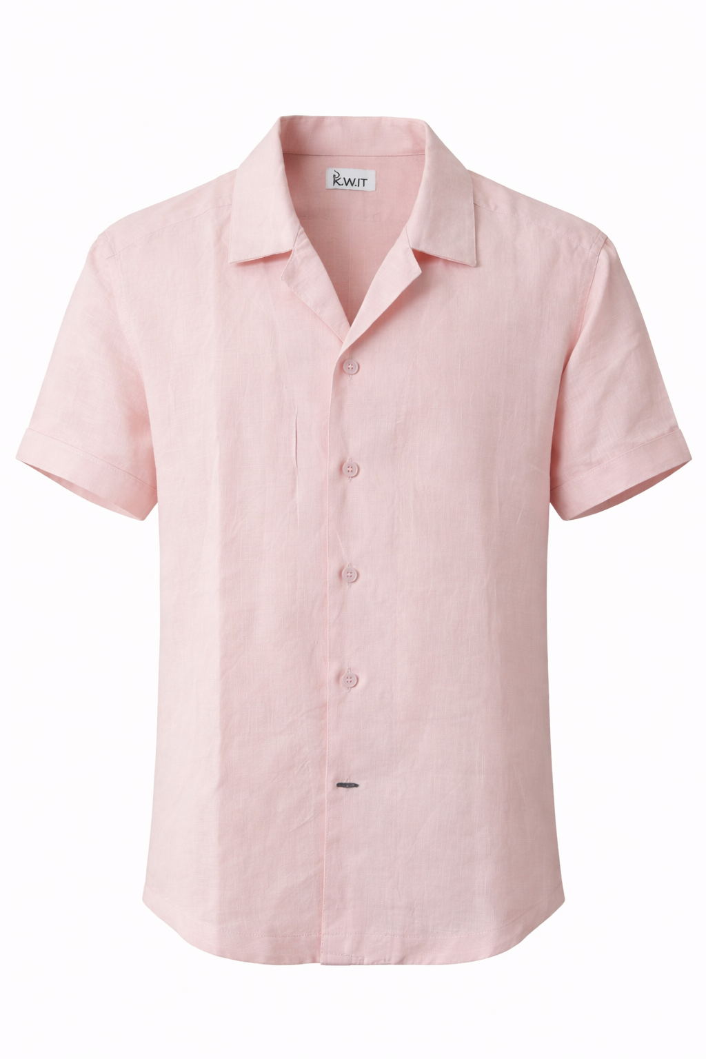 Men's Linen Shirt - Blush Pink Summer Shirt (Short Sleeve)