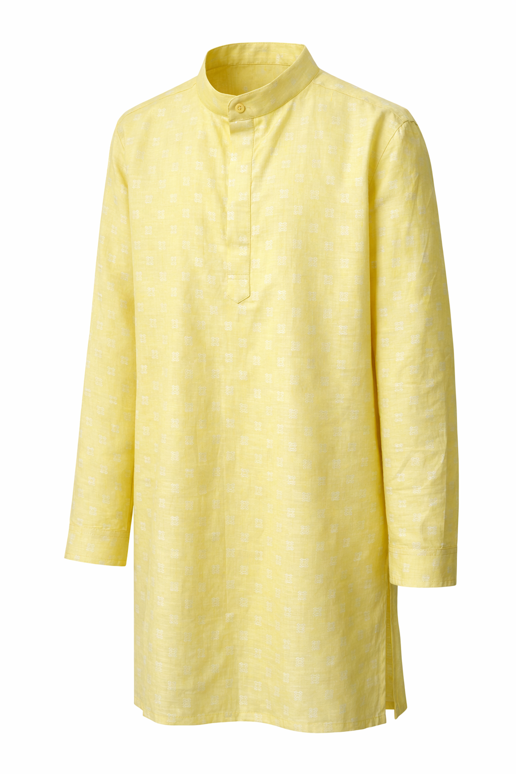 Men's Linen Kurta - Pastel Lemon Yellow